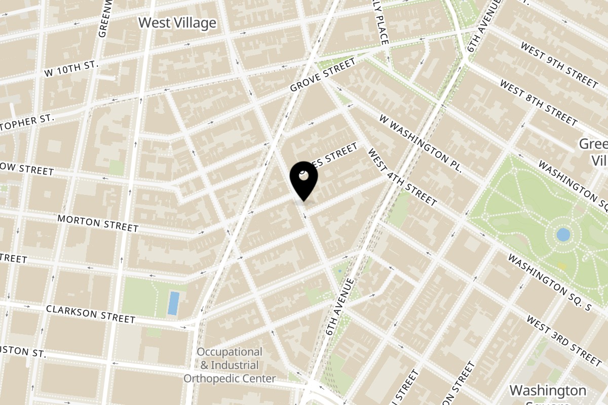 Map showing the location of Ubani Bistro on 259 Bleecker St in New York